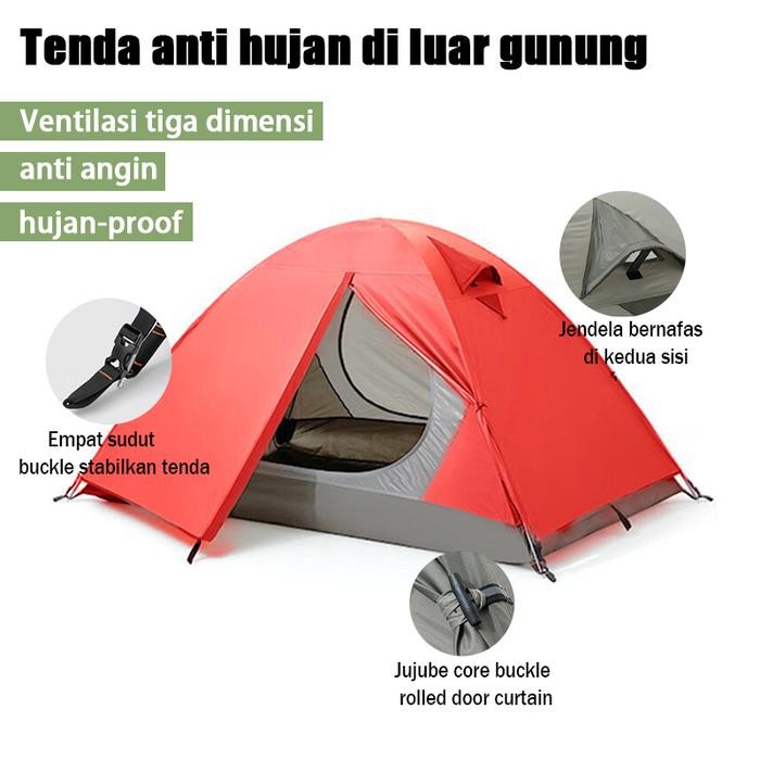 [Berkemah ringan] Tenda Camping kapasitas 2-3 orang camping outdoortahan air Tenda anti banjir