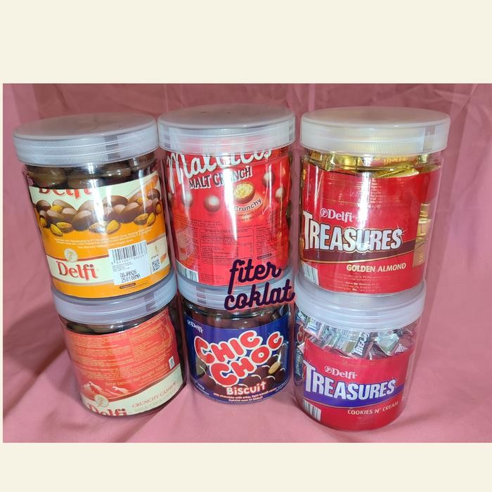 ORIGINAL COKLAT DELFI 1 TOPLES 600ML, DELFI ALMOND CASHEW MALTITOS CHIC CHOC TREASURES
