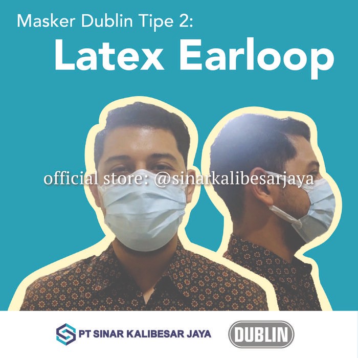 KJB Masker Medis 3PLY DUBLIN (LATEX Earloop)