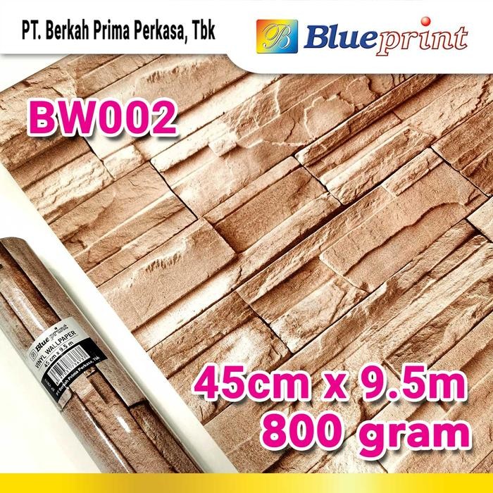 Stok Baru Wallpaper Sticker Vinyl Dinding BLUEPRINT 45Cm x 9,5M Varian BW002-011