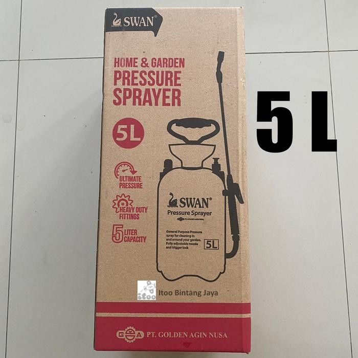 InstanMohonChat- Pressure Sprayer Alat Semprot Disinfektan Semi Otomatis Swan 5 Liter