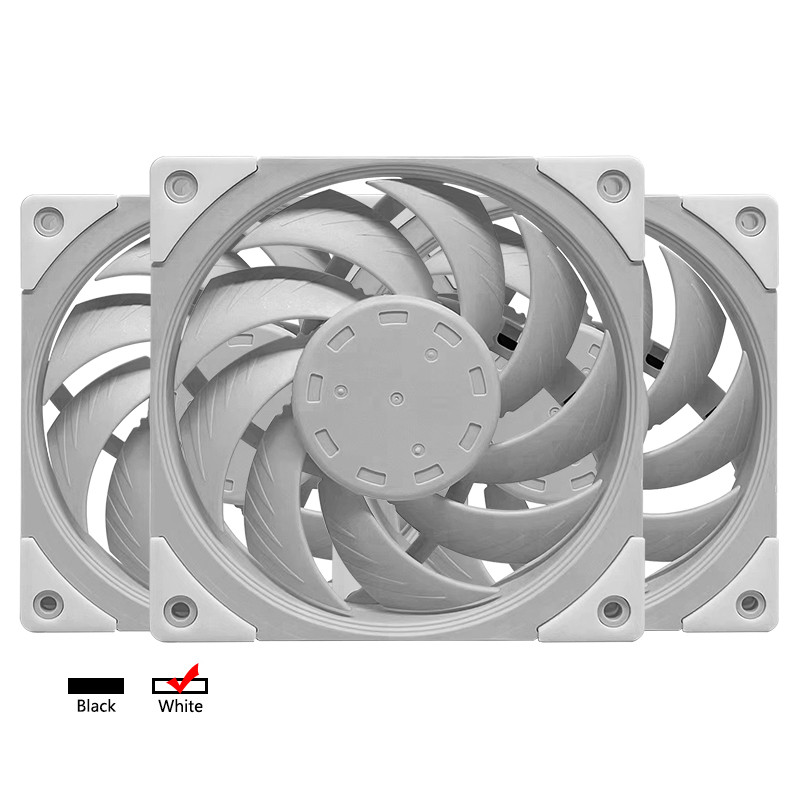 High Performance 800-2500RPM 4PIN PWM White 12cm Computer Case Cooling System Fan FDB Silent PC Game