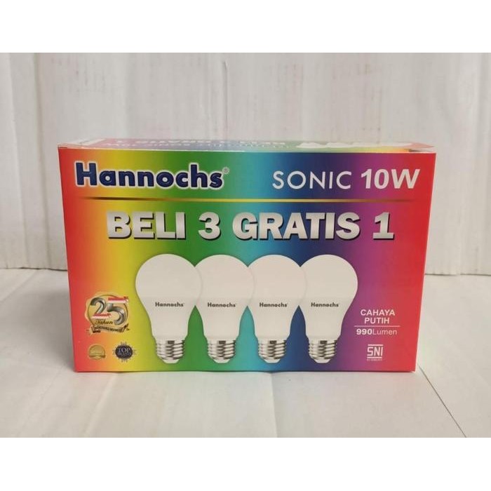 iqea- Hannochs Lampu Bohlam Led Bulb 3+1 Sonic Alfa 6W 10W 13W Watt Putih