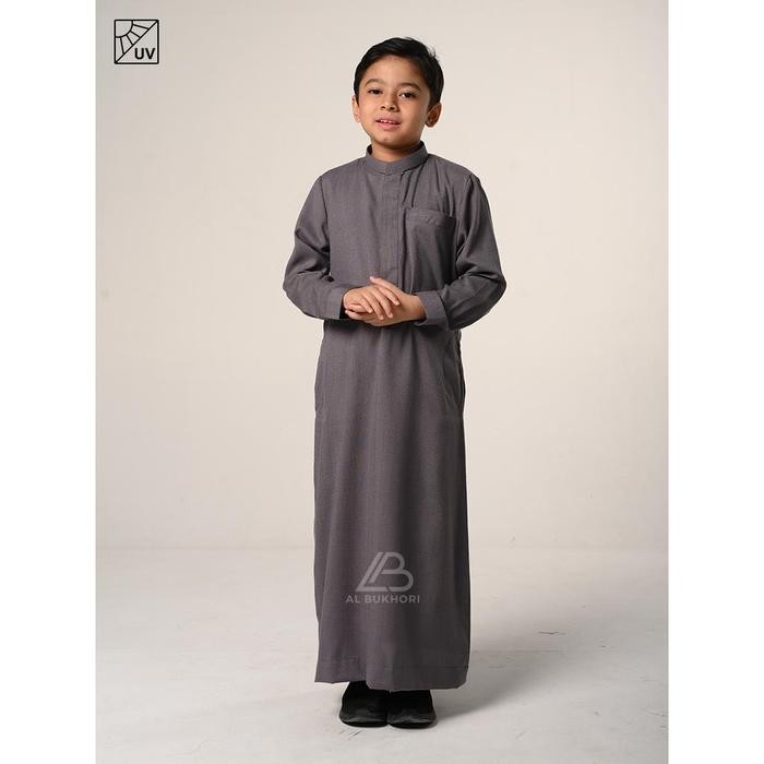 SIAPKIRIM Al Bukh - ANTI UV Jubah Anak Gamis Laki Laki Thobe Premium 4 - 12 Tahun Lengan Panjang -