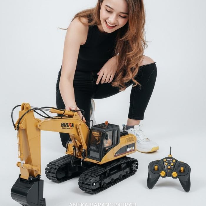 Terlaris Mainan remot Kontrol RC Excavator HuiNa 1550 15Channel 2.4Ghz 1/12 Remote Control Alat