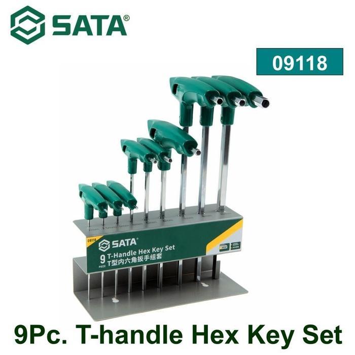 Sata Kunci Handle T Hex 09118 - 9Pcs T-Handle Hex Key Set Sata Tools