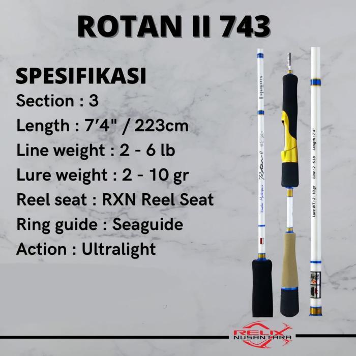 Relix Nusantara Joran Rotan Gen 2 743 Travel Rod