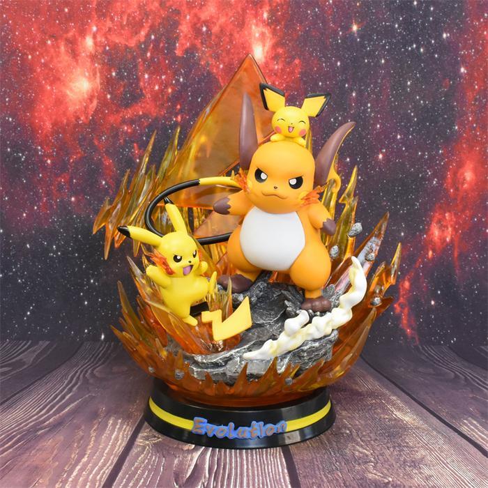 Pokemon Evolution of Pikachu Gengar Charizard Ivysaur Figure Toys Cartoon Wartortle Mewtwo Raichu