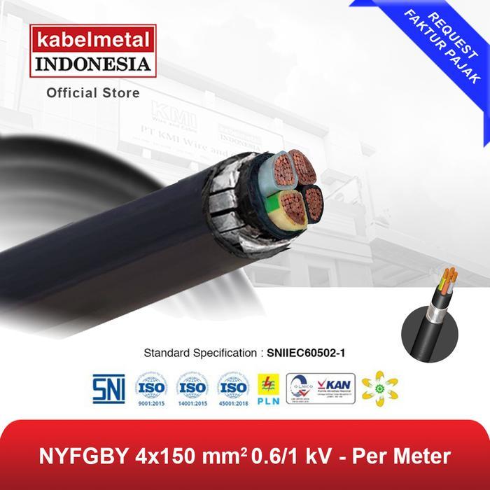 Kabel Metal - Kabel NYFGBY 4x150 mm Per Meter Tanam Bawah Tanah SNI