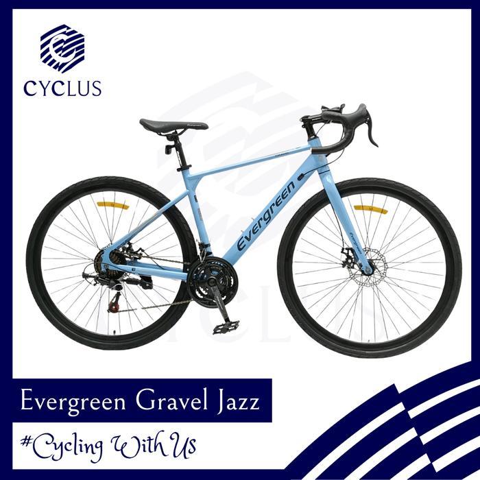 Sepeda Balap Roadbike Evergreen Gravel Jazz Gravel Bike B 3 x 7 Speed Cakram