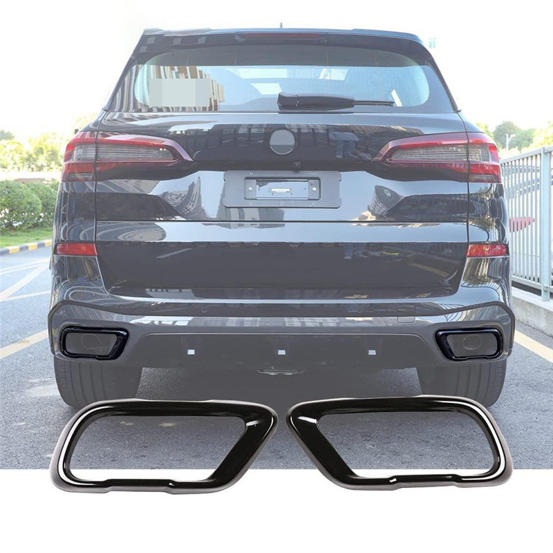 STRICT FOR BMW X5 G05 2021 2022 CAR EXHAUST MUFFLER TAIL PIPE TRIM COVER STAINLESS STEEL EXTERIOR