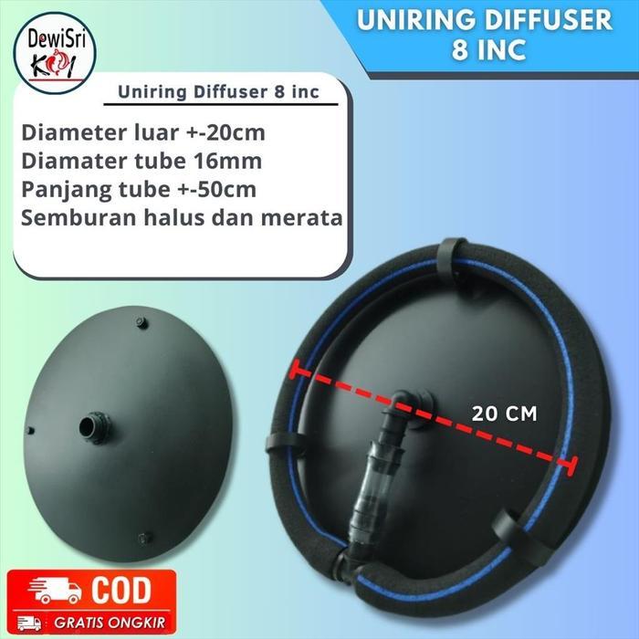 Selang Aerator Uniring Diffuser 8 Inch - Aerator Kolam Koi connector 1/2 Inch