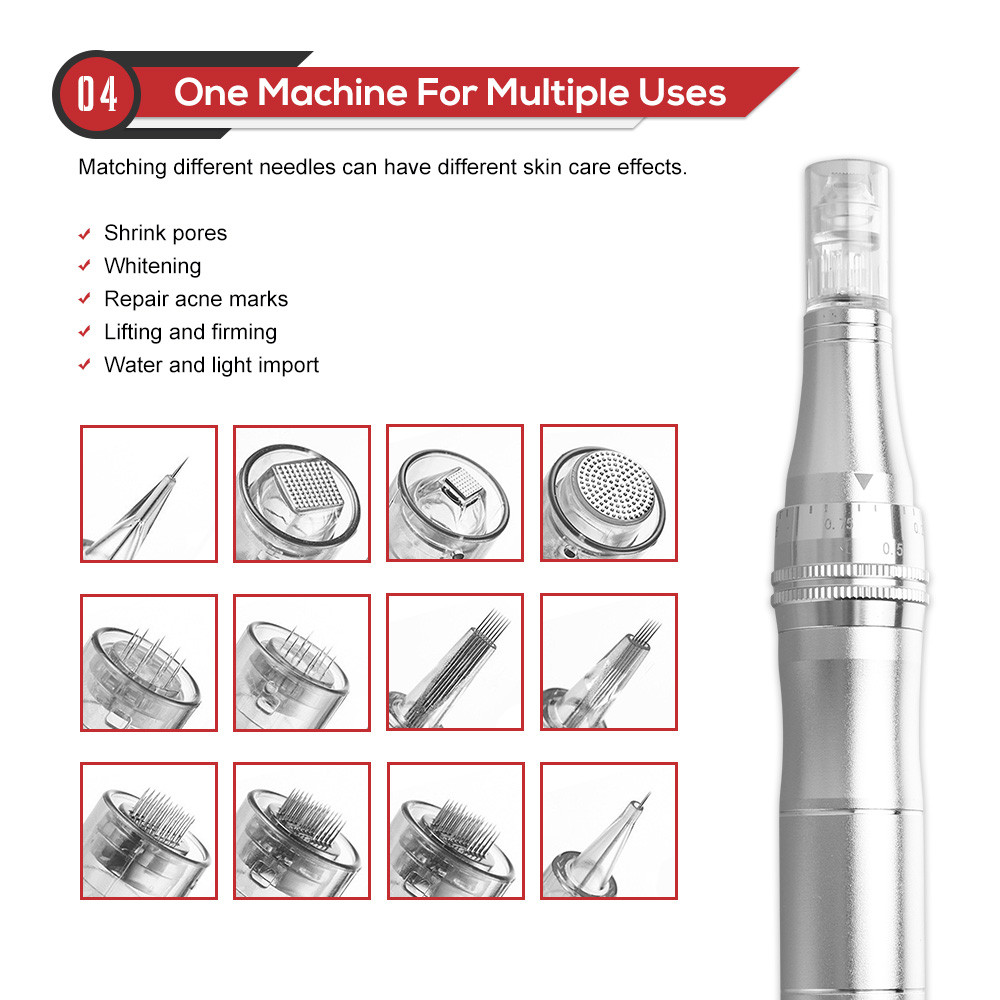 Derma Pen Wireless Dermapen Beuty Care Machine Mute Electric Derma Pen Needle Cartridge