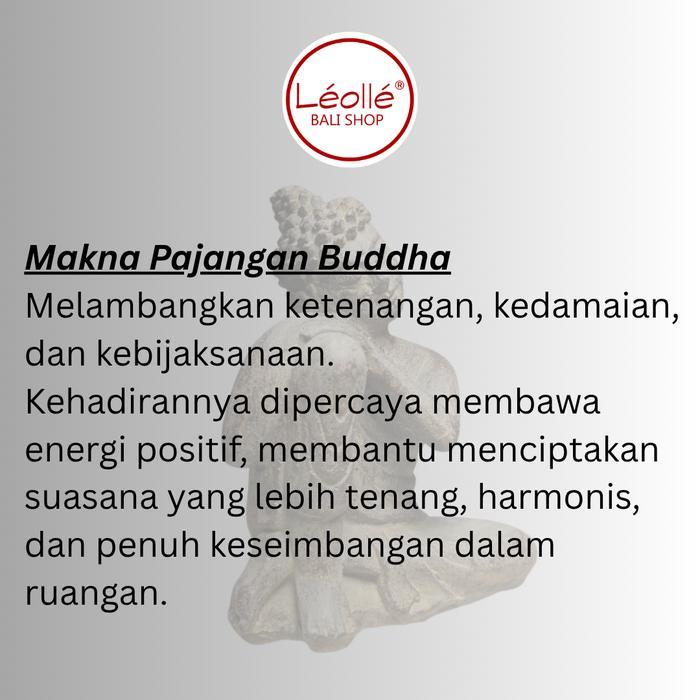 Leolle Bali Patung Buddha Semen Handmade Dekorasi Taman Zen & Altar Meditasi Pajangan Resting Buddha
