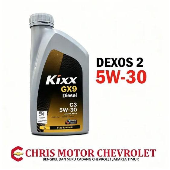 OLI MESIN DEXOS 2 5W-30 C3 KIXX GX9 DIESEL KEMASAN 1 LITER NEW PRODUCT CHRIS MOTOR CHEVROLET OK.