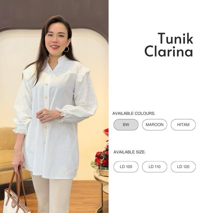 [Digdaya] Tunik Clarina Katbol - Baju Lebaran Muslim Katun Bordir Bolong Premium Jumbo Big Size