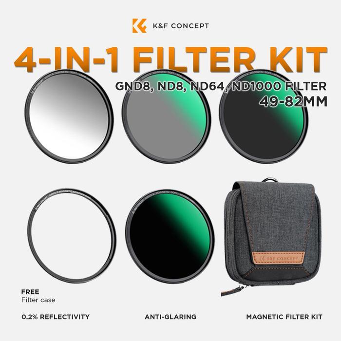 KNF Concept 55mm 4in1 Filter Magnetic GND8 ND8 ND64 ND1000 with Case Filter K&F Concept