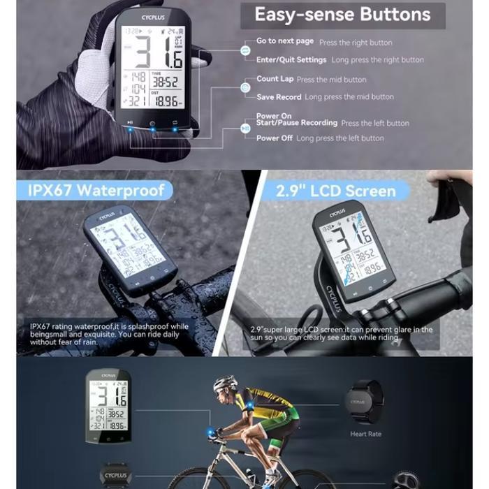 Speedometer Gps Sepeda Cycplus M1 Bike Computer Waterproof Original
