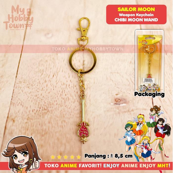 Gantungan Kunci Anime Sailor Moon Chibi Moon nd Tongkat