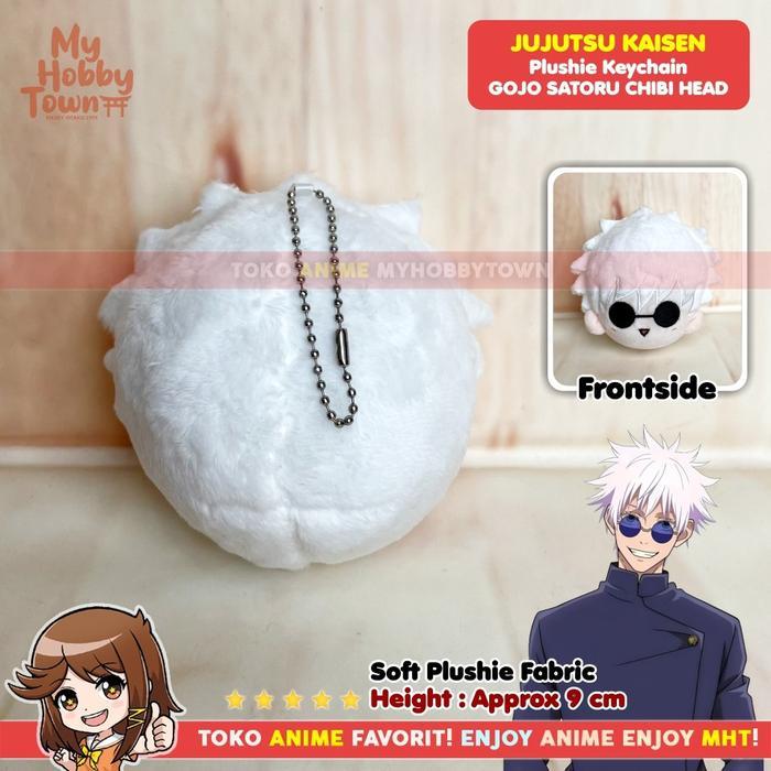 Gantungan neka Anime Jujutsu Kaisen Gojo Satoru Nanami Kento Chibi Head Dumpling Plushie Doll