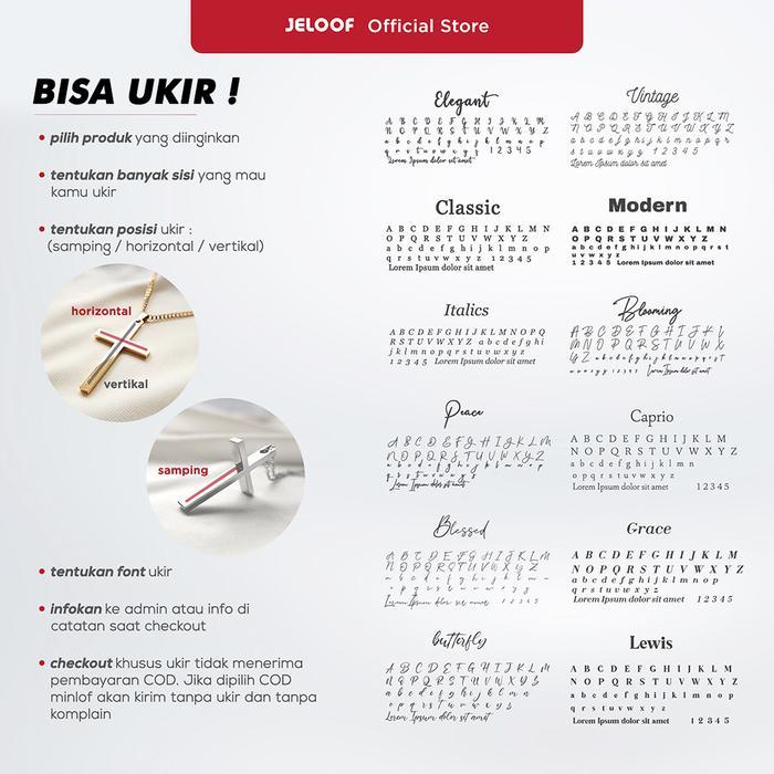 JELOOF Kalung Salib Couple Aila & Priskila - Stainless Steel Antikarat - Titanium Edition kalung