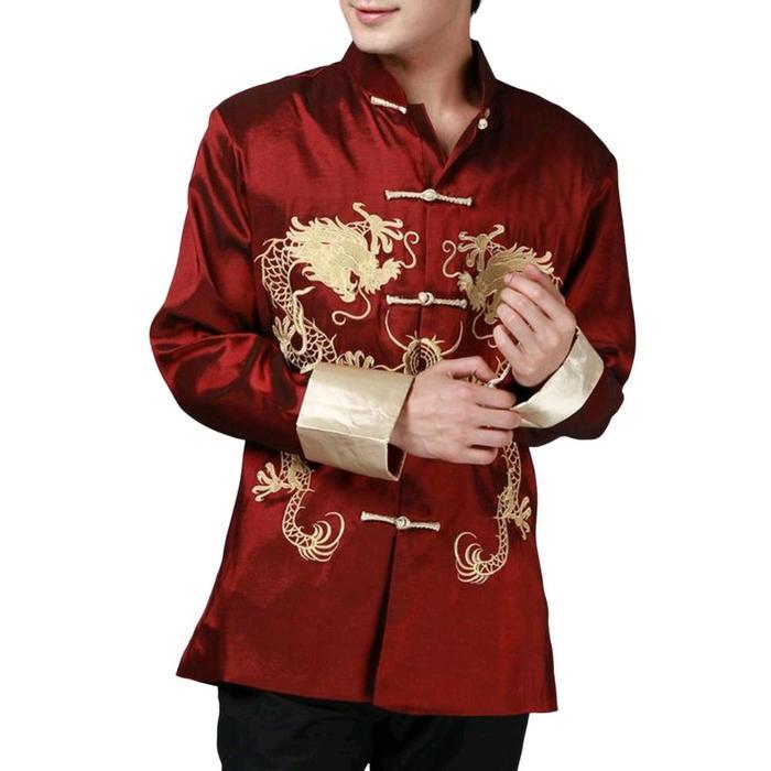 CNY SALE Atasan Cheongsam Pria Tang Suit Furing Bordir