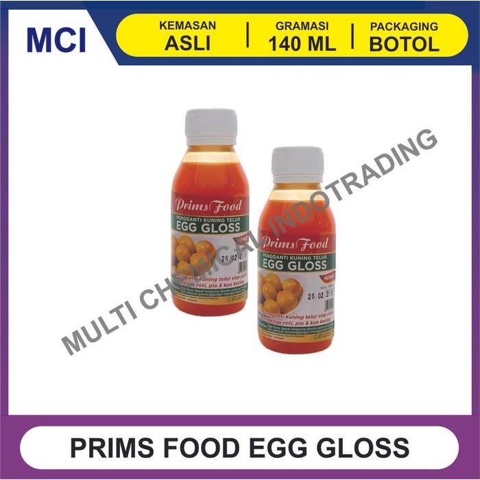 

+++++] PRIMS FOOD EGG GLOSS 140 ML - 1 DUS 24 PCS / KUNING TELUR PENGILAP KUE