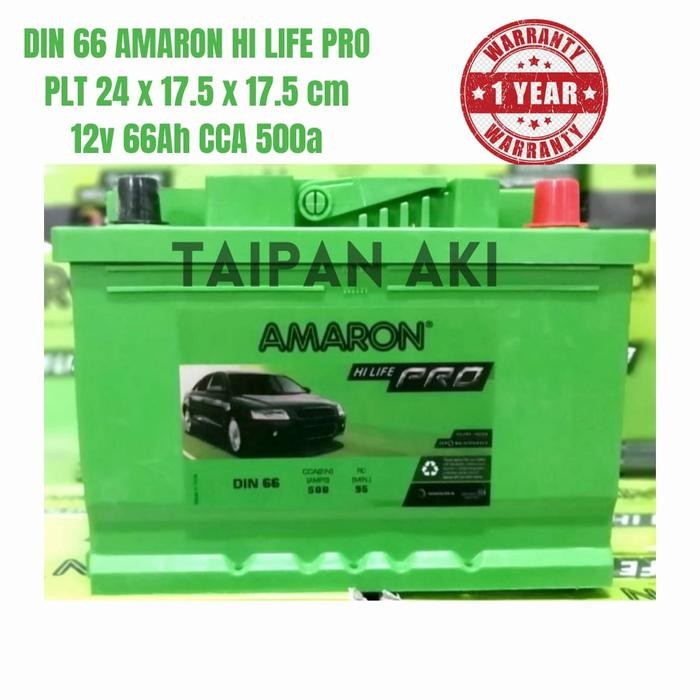 AKI MOBIL PEUGEOT 406 DIN 66 55559 AMARON PRO GARANSI 1 TAHUN