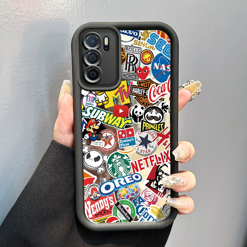 Casing Hp OPPO A16 OPPO A16s OPPO A54s Case Casing pola ikon Kesing HP Cesing cermin Kasing Silikon 