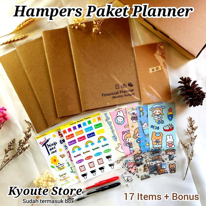 

NEW PRODUK HAMPERS PLANNER GIFT SET 17 PCS KYOUTE - KADO ULANG TAHUN/WISUDA/TAHUN BARU/NIKAH
