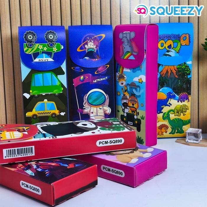 

1 Pack 12 Pcs Kotak pensil rakit / souvenir ulang tahun tempat pensil Random