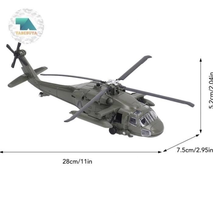 Diecast Miniatur Helikopter Black Hawk Uh-60 Terbatas