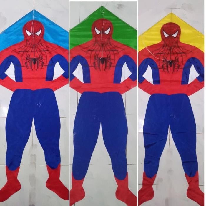LAYANGAN KAIN KARAKTER SUPERHERO SPIDERMAN / Layang Layang Lipat