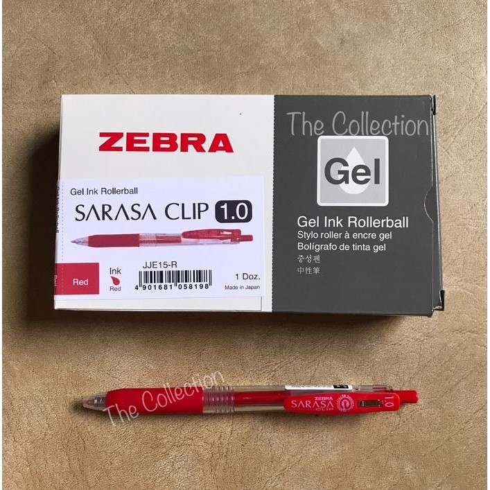 

ATK0434SR 1.0 RED JJE15R Sarasa Zebra Gel Pen Clip Ink Merah 1,0 mm
