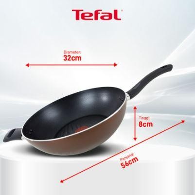 Tefal Day By Day Induction Wokpan 32Cm Wajan Induksi Anti Lengket Teflon 32 Cm