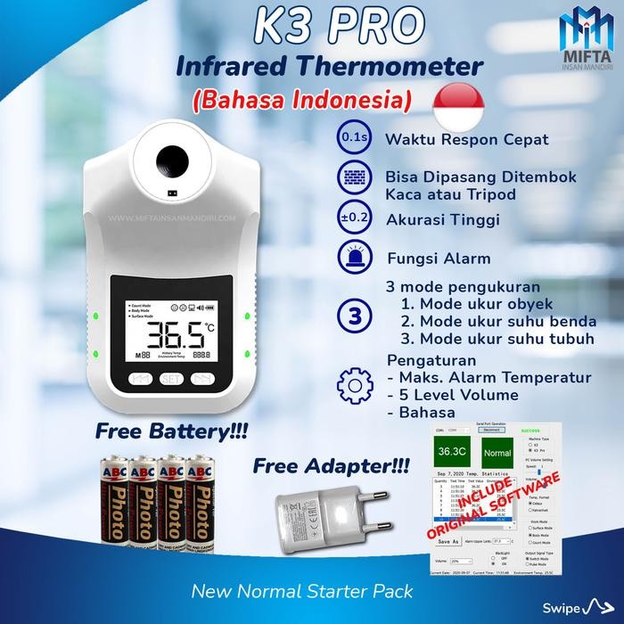 K3 PRO TERMOMETER / THERMOMETER INFRARED / TERMOMETER DIGITAL / K3 PRO Kode 607