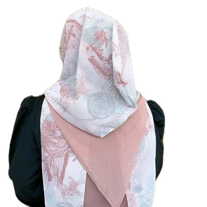 Pilihan- Ayyuby - Squin New Motif Hijab Instan Hodie Softpad Ceruty Babydoll Printing Premium
