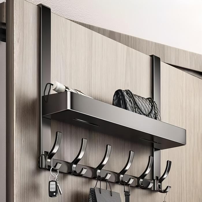 Terbaik Gantungan Baju Pintu Bebas Bor Kait Pakaian Kait Dinding Aluminium Rak Organizer Kait