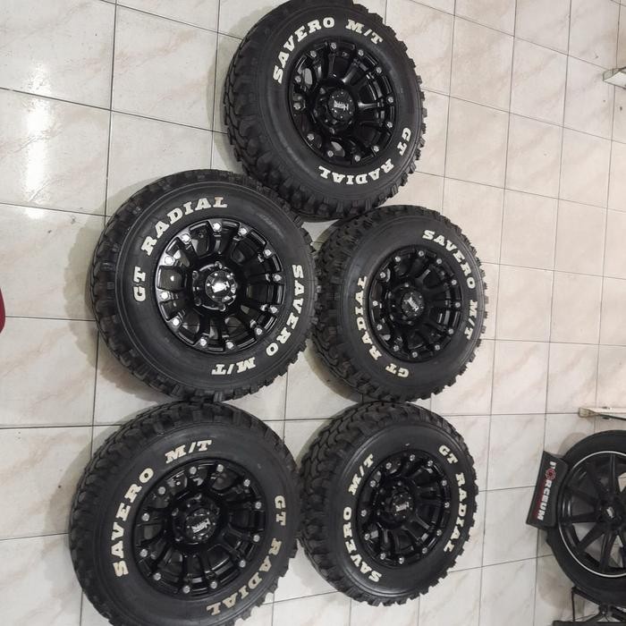 Terlaris Velg Mobil Second / Bekas Hsr Offroad Ring 15 Lebar 8 Pcd 5X139.7 + Ban 235 75 R15 Gt