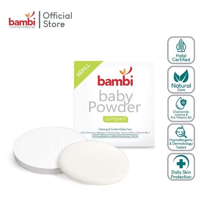 Terbaik Bambi Bedak Padat Reffill - Bedak Bayi Refil Bambi 100% Ori