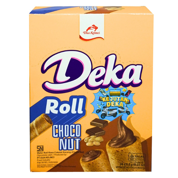 

S33164 DEKA ROLL CHOCO NUT WAFER 24X6.5GR BOX MAJU BERSAMA (20250915)