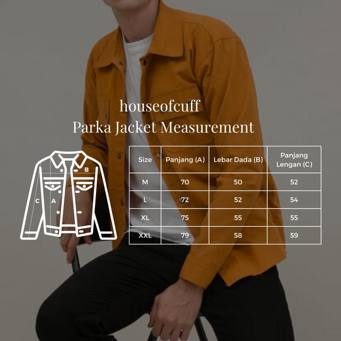 Jaket parka outer jaket pria semi parka warna coklat