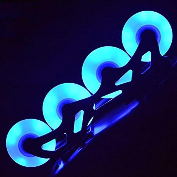 Pilihan- Wheels Inline Skate Ban Karet Nyala Biru 80Mm 85A 80 Mm Led Sepatu Roda