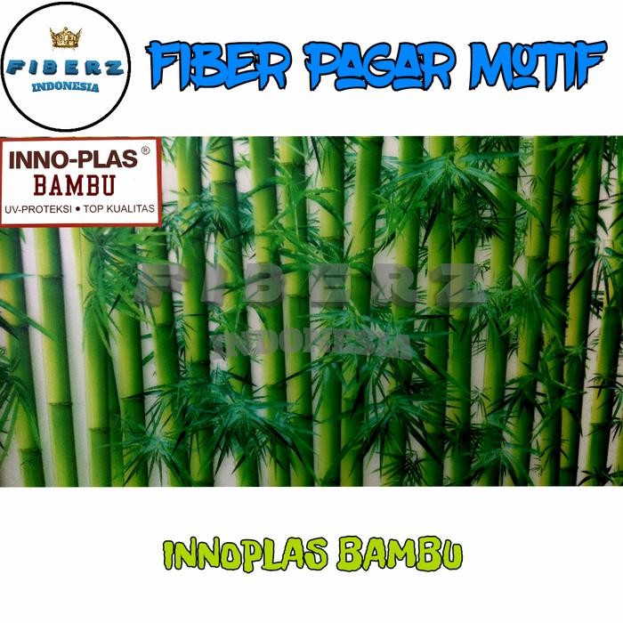 ORIGINAL INNOPLAS - Fiber Plastik Penutup Pagar Motif BAMBU Meteran READY STOCK