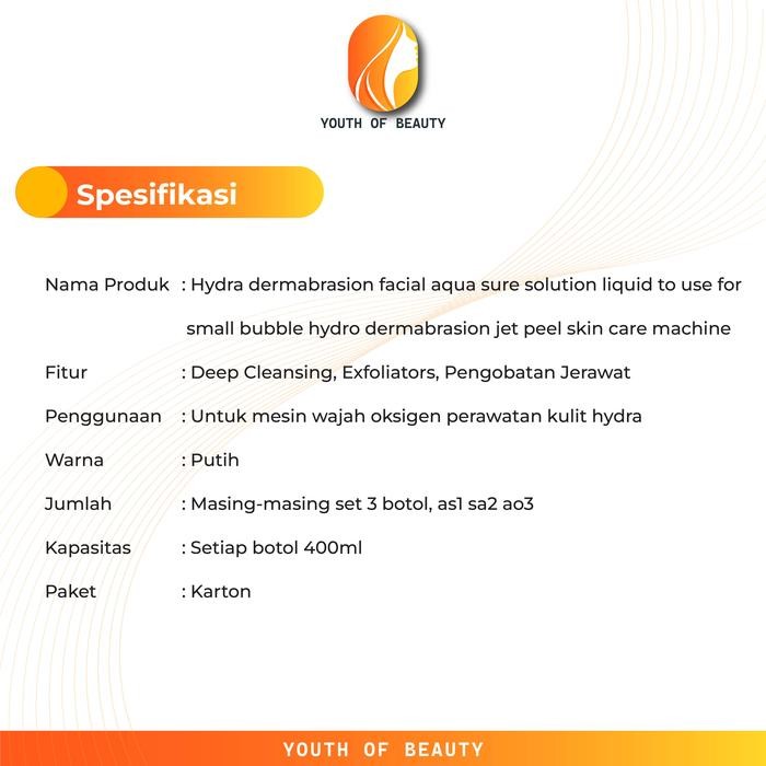 Pilihan- Cairan Hydra Serum Hydrapeel As1 Ao3 Sa2 Oxygen Spray Dermabrasion Original Perawatan