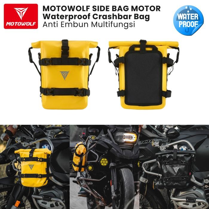ORIGINAL Motowolf Side Bag Motor Wateroof Crashbar Bag Anti Embun Multifungsi READY STOCK