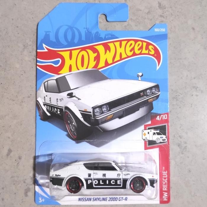 Pilihan- Hot Wheels Hotwheel Nissan Skyline 2000 Gtr Kenmeri Police White Putih