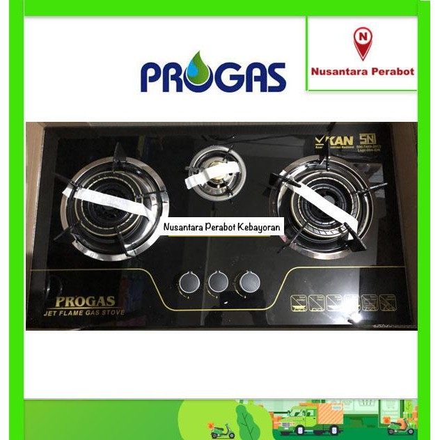 NEW!!! PROGAS PG-333 Kompor Gas Tanam 3 Tungku Biasa