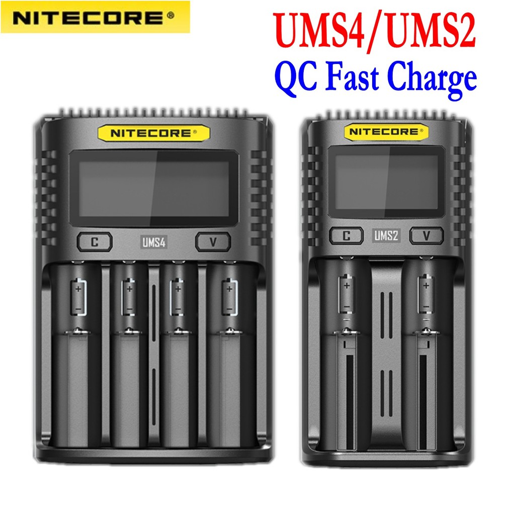 NITECORE UMS4 UMS2 Battery charger QC Fast Charge with 4 Slots Output
