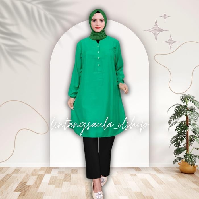 Tunik Polos viscose Jumbo hijau daun